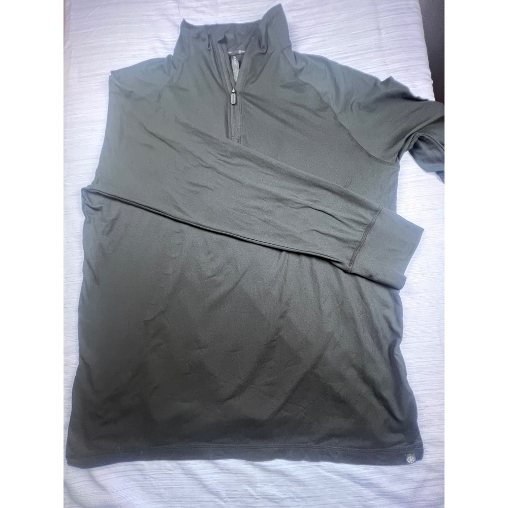 Gaiam Mens XL Black Quarter Zip Performance Pullover Thumbhole Athletic Shirt